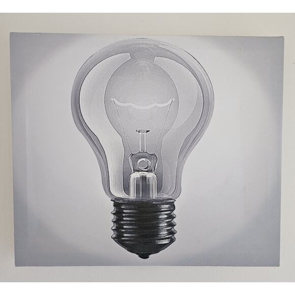 Lighted Canvas Wall Art/Decor Old Fashion Edison Light Bulb - 14" x 12" - Picture 1 of 4